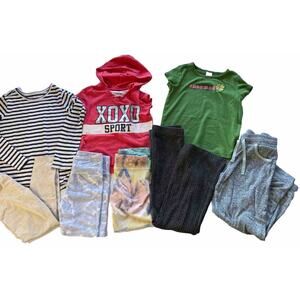 Lot of 8 Girls Sz 5/6 Assorted Brands Bundle Clothes Hoodie, T Shirt, Leggings
